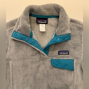 Patagonia Re Tool Snap T Jacket Gray Teal Outdoor Hiking Winter Polartec